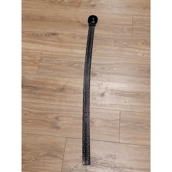 DKNY Leather Studded Belt Women's Sz Large 43"L Boho Edgy Chic - Picture 2 of 11